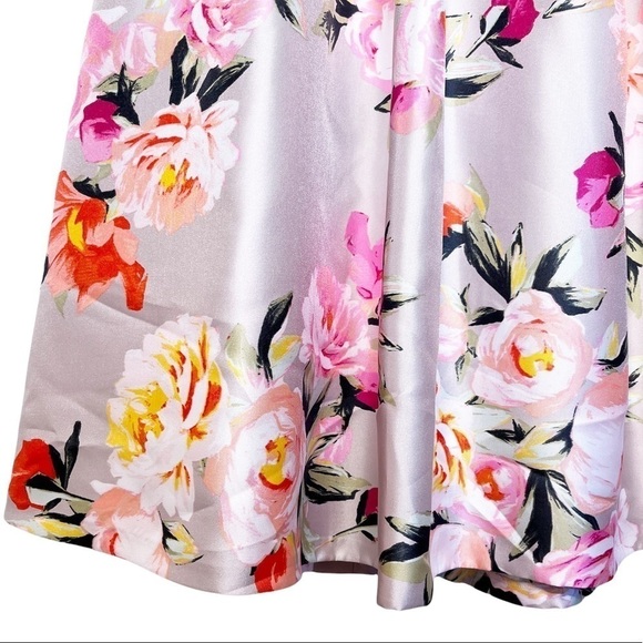 ELIZA J NWT Floral Off the Shoulder Mikado Dress Size 4 in Multi Floral Print - Picture 7 of 16